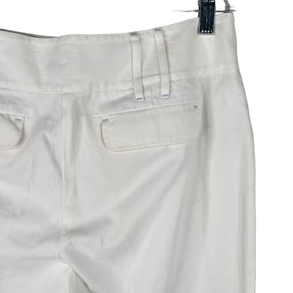 Ann Taylor LOFT Ann Pants Cropped 10 White Embroidered Flowers - Picture 5 of 11